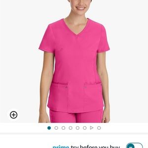 Women's Pink V-Neck Scrub Top